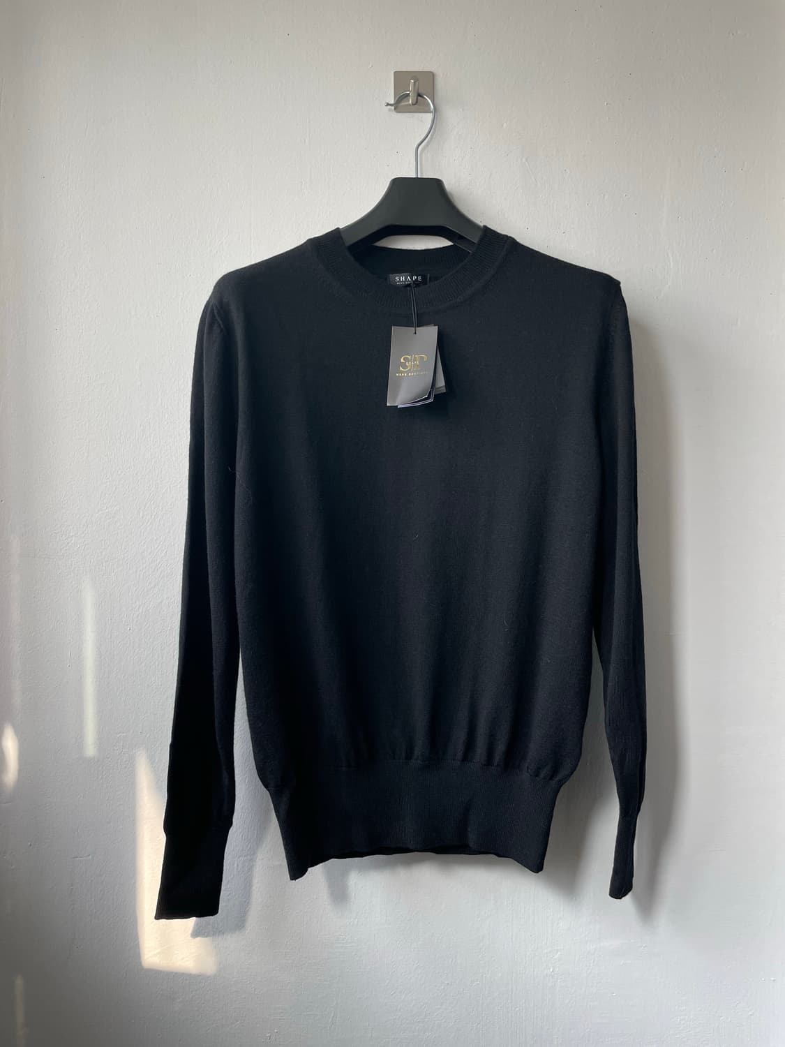 쉐입부티크 Premium WOOL Crew neck knit 블랙 새상품 상품이미지3