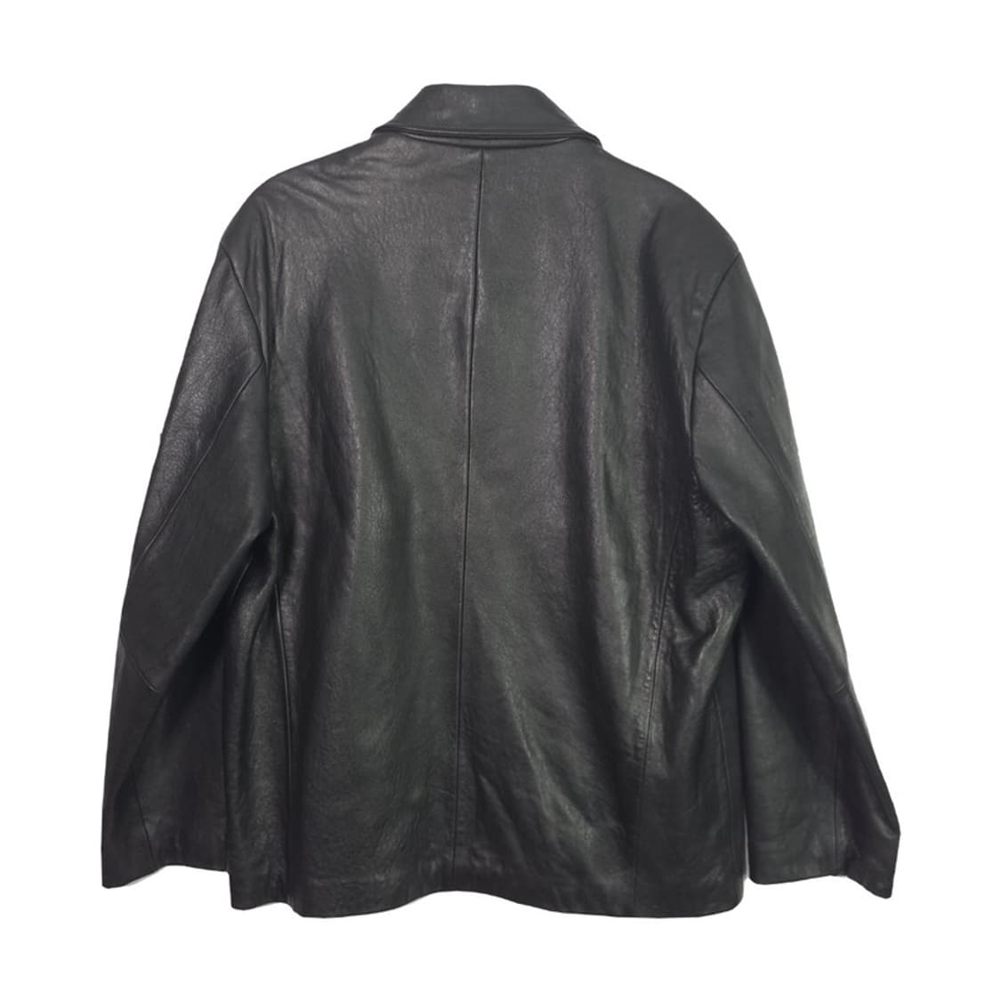 SILVER 빈티지 미니멀 블랙 램스킨 집업 자켓 L 상품이미지2