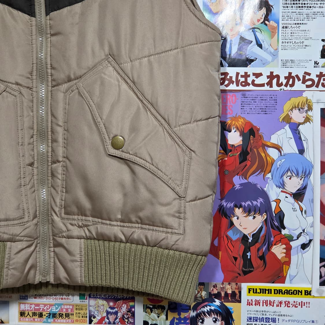 JPN 브라운 배색 패딩 베스트 상품이미지4