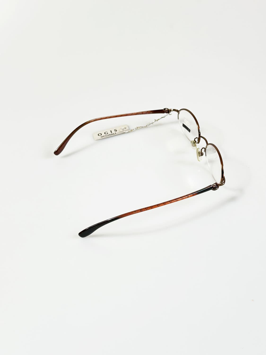 OGIS OCCHIALI 반무테 라운드 브라운 메탈 빈티지 안경 상품이미지4