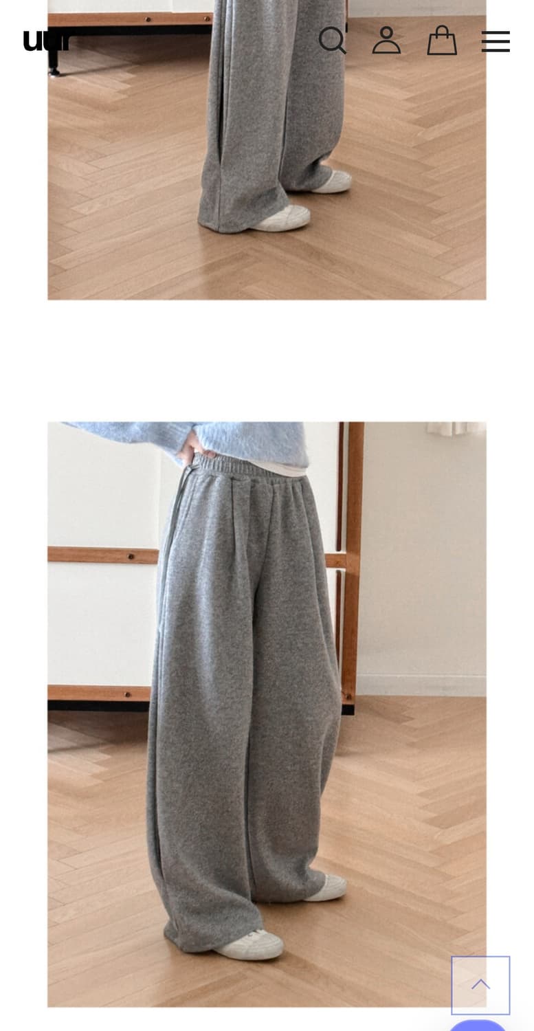 uur 유유알 사이드 핀턱 밴딩 슬랙스 라이트그레이 숏 상품이미지7