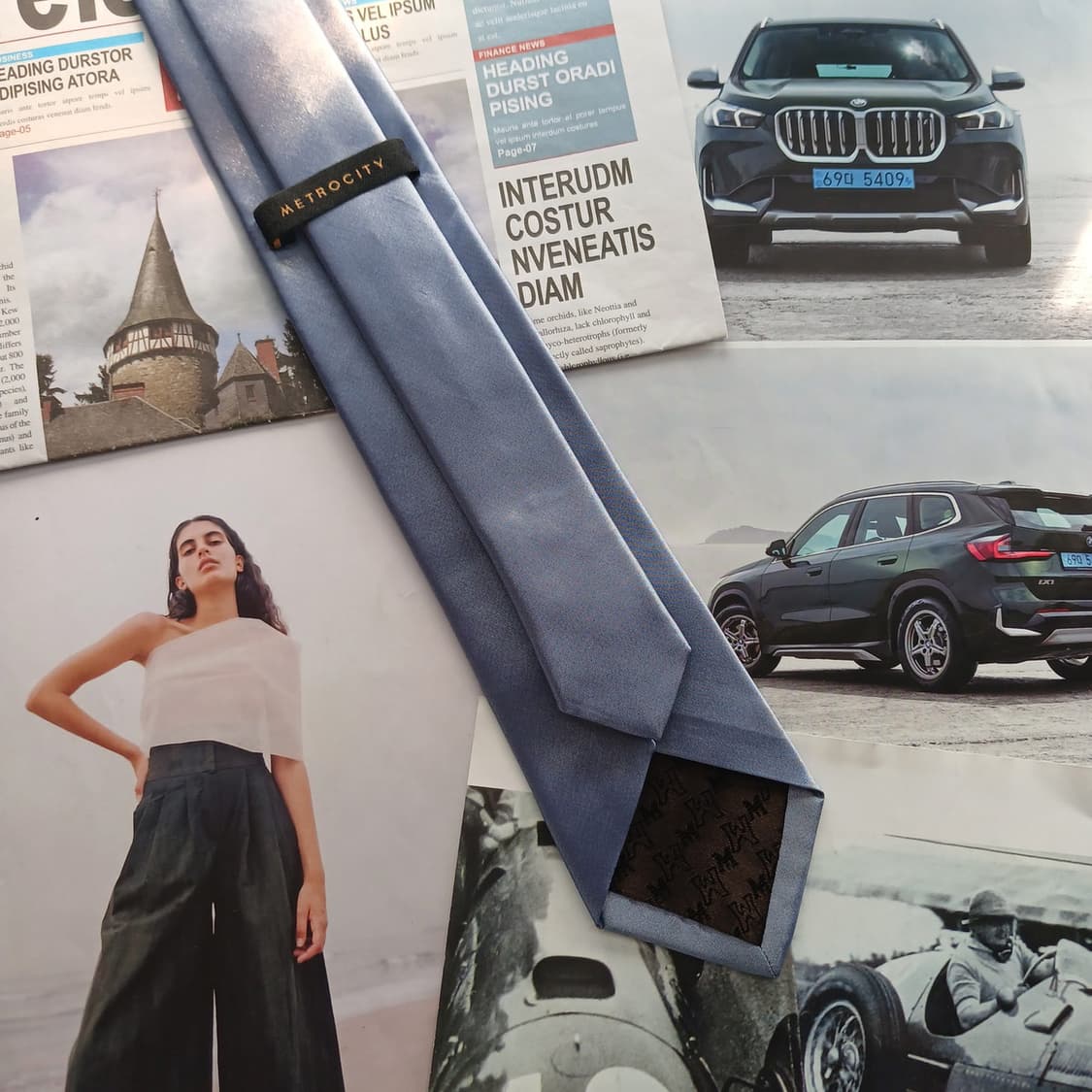 메트로시티 실크 그레이 솔리드 슬림 넥타이 7.2cm A등급 A18524 상품이미지4