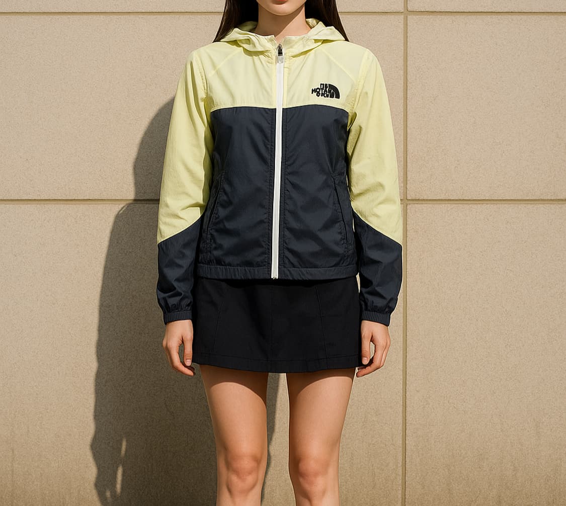 노스페이스 초경량 바람막이 옐로우/그레이_80(S) 상품이미지1