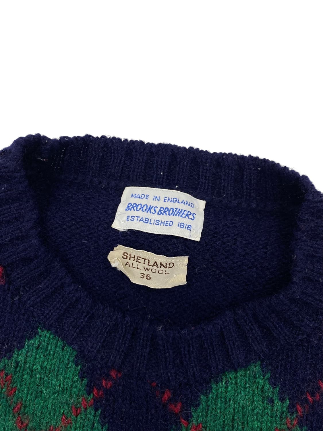 80‘s 브룩스 브라더스 셔틀랜드 울 아가일 스웨터 상품이미지5