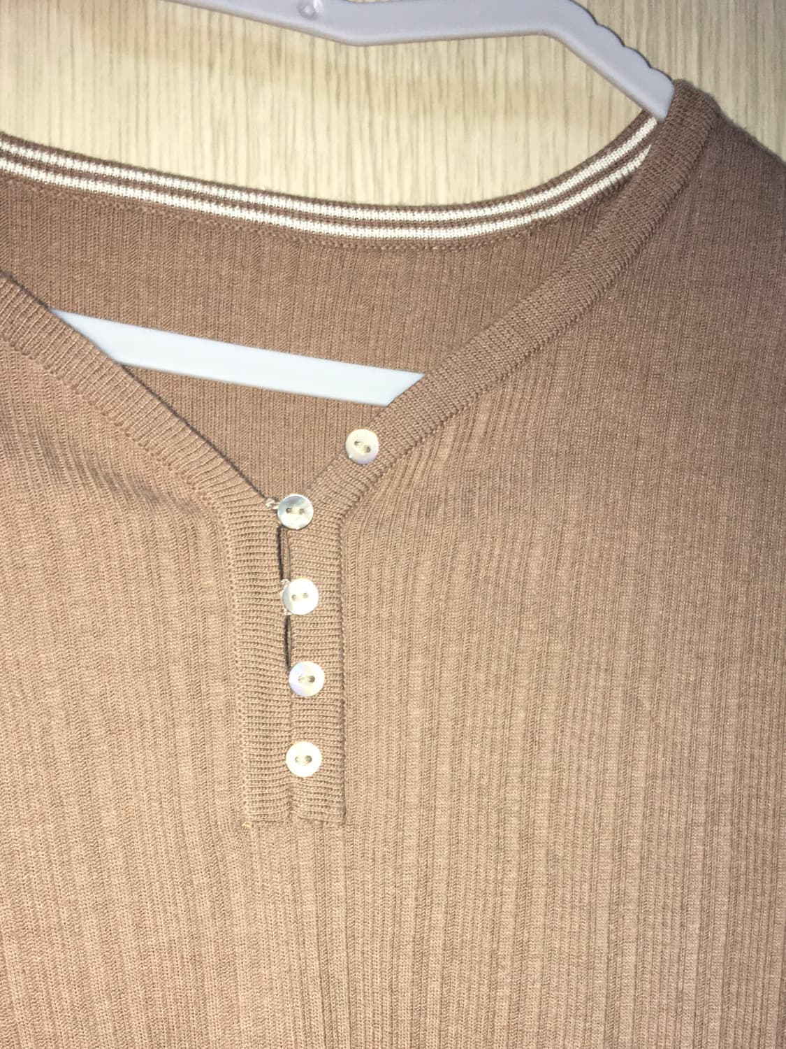 Caramel ribbed T-shirt 상품이미지3