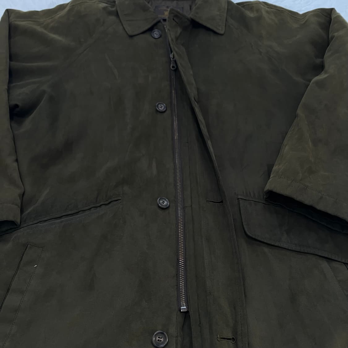 빈티지 카키 지퍼 벨벳 점퍼 846 y2k 스트릿 모리 갸루 일본빈티지  상품이미지5