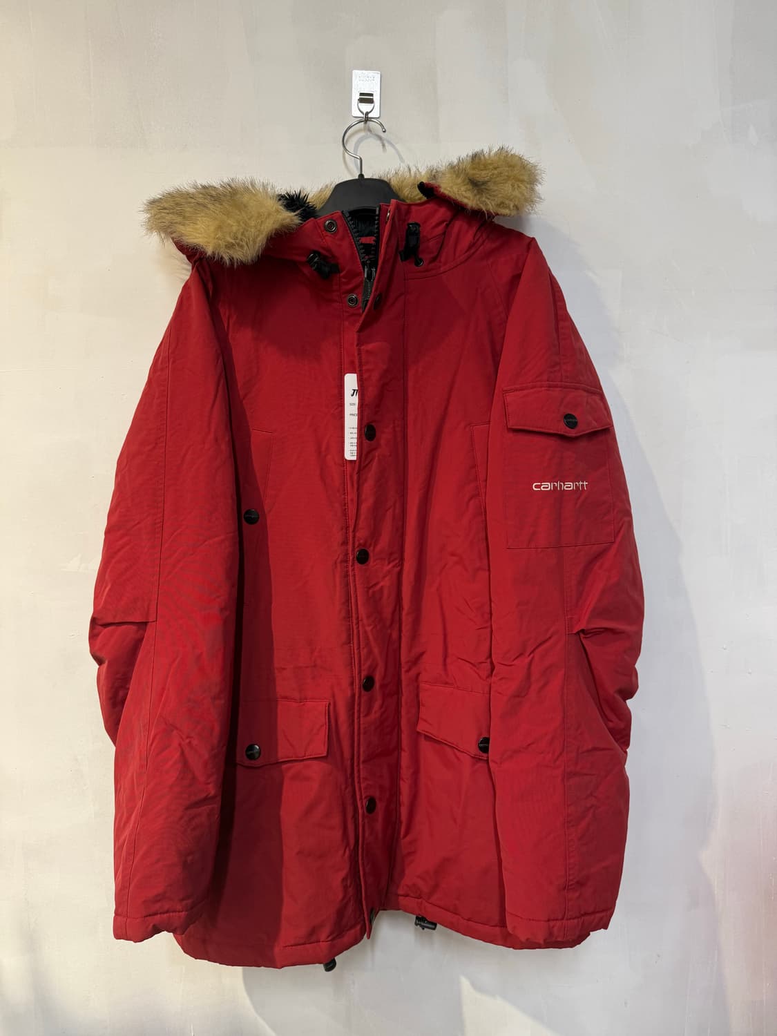 칼하트 레드 퍼패딩 상품이미지1
