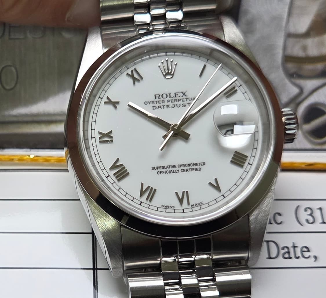 롤렉스 16200 데이저스트 오리지널 화이트로만 쥬빌리줄 (감정서 포함) 상품이미지10