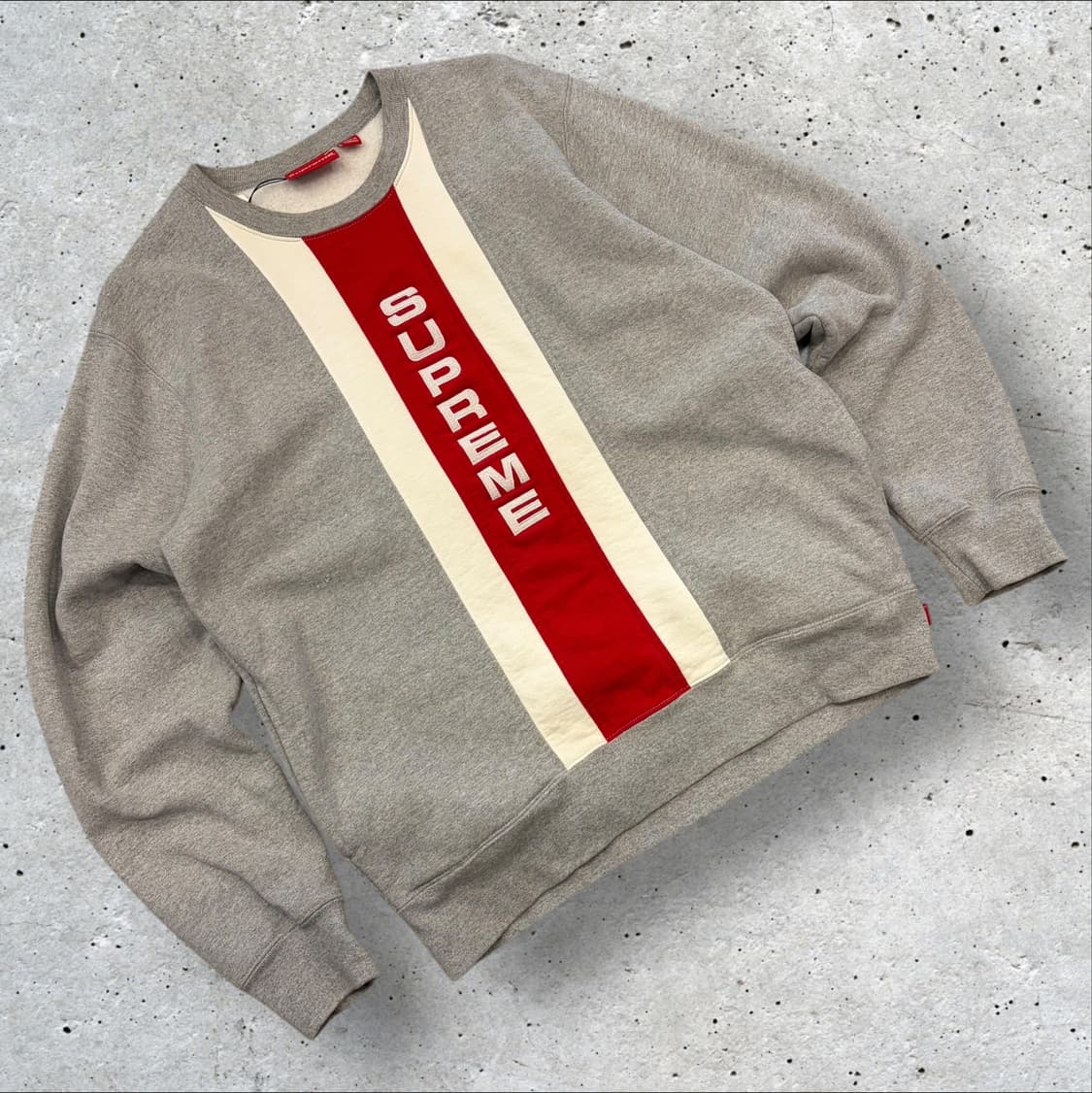 [L] 17ss 슈프림 스트라이프 맨투맨 그레이 B752 상품이미지1