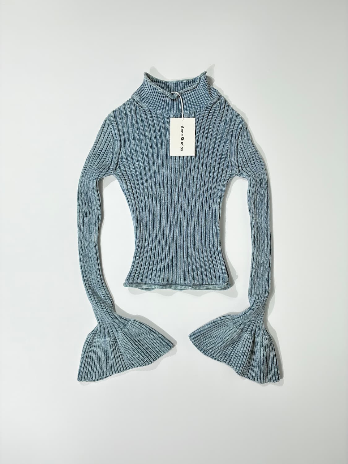 아크네 스튜디오 러플 슬리브 니트 스웨터 블루 XXS사이즈 상품이미지1