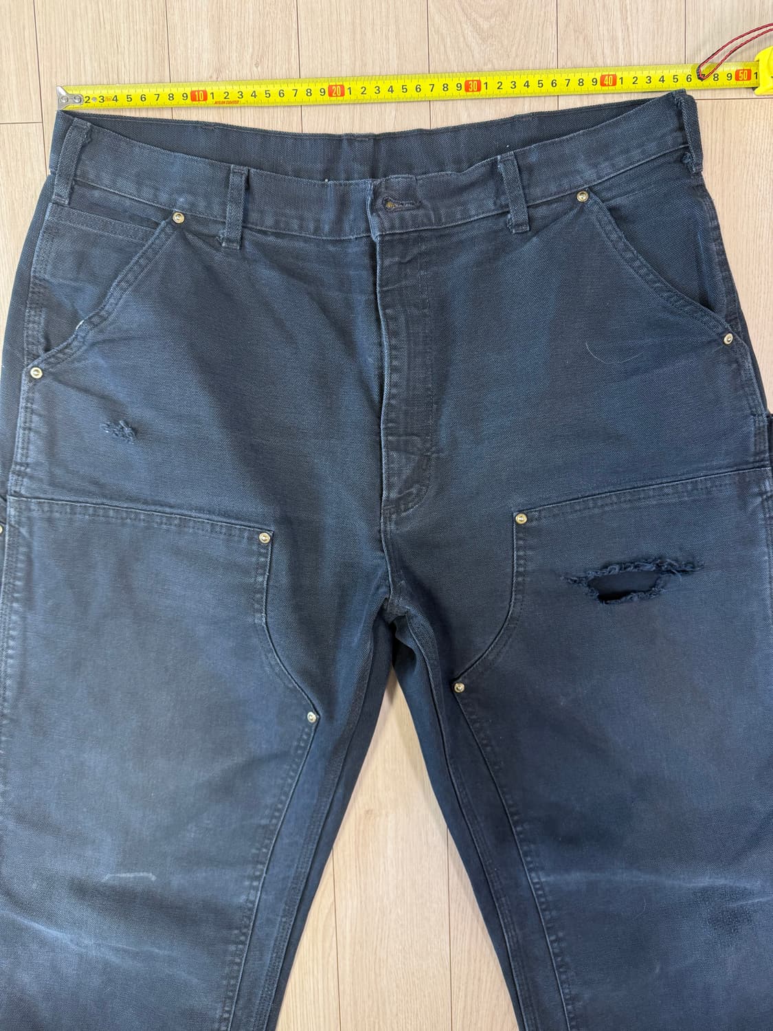 빈티지 칼하트 더블니 카펜터 팬츠 블랙 상품이미지1