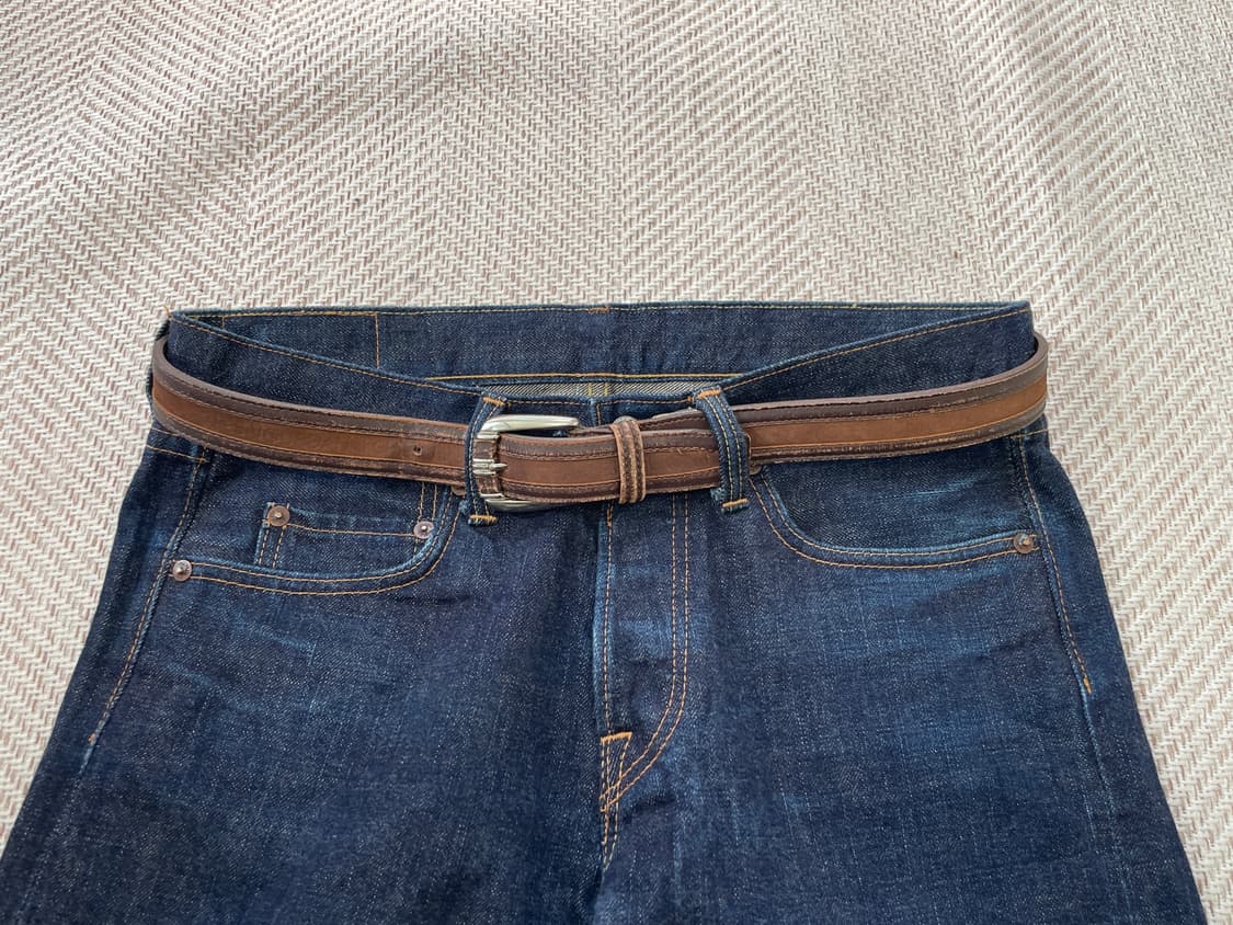 빈티지 Charles jourdan paris 브라운 레더 벨트 상품이미지1