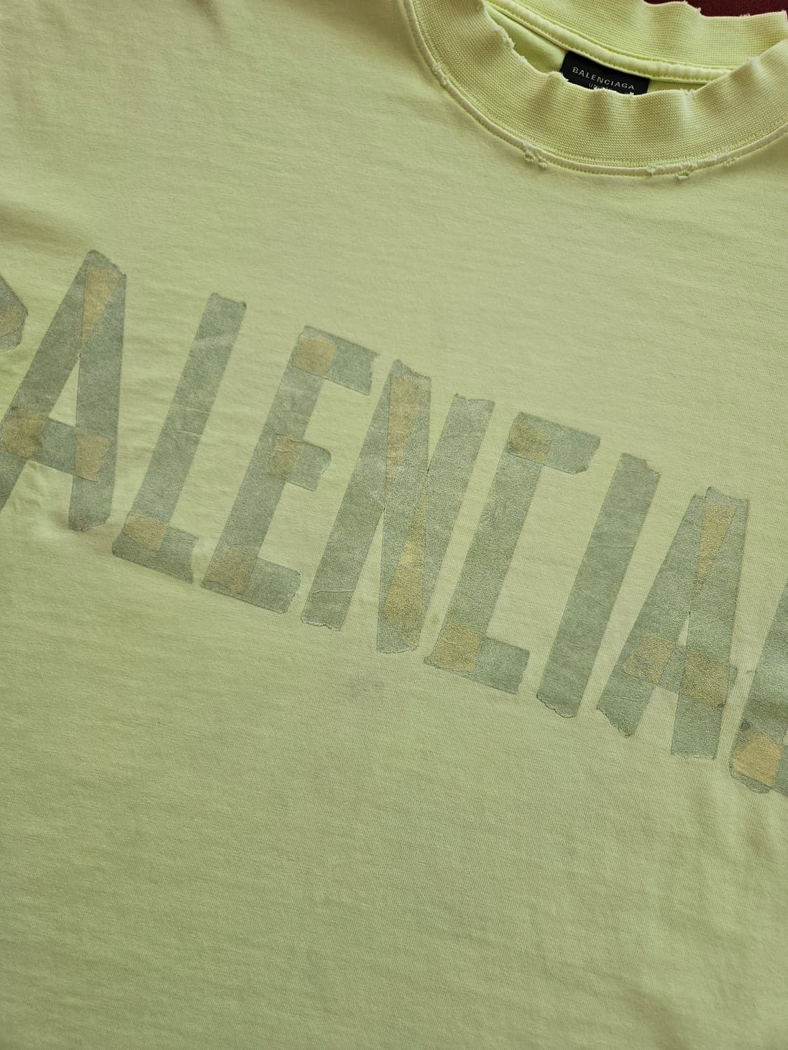 [L] 발렌시아가 테이프로고 오버사이즈 반팔티 형광(옐로우) 상품이미지2