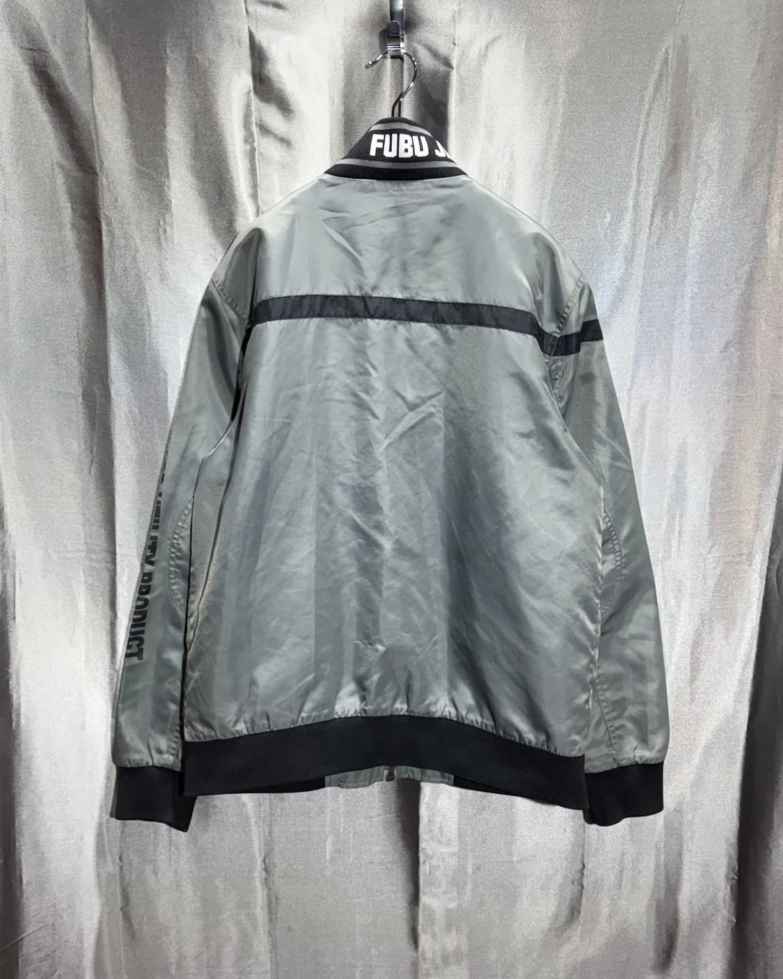 L FUBU 푸부 레터링 라인 다크실버 나일론 자켓 상품이미지3