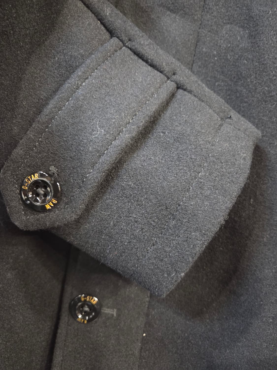 G-SYAR 검정색 하이넥 모직 코트(XS) 상품이미지4