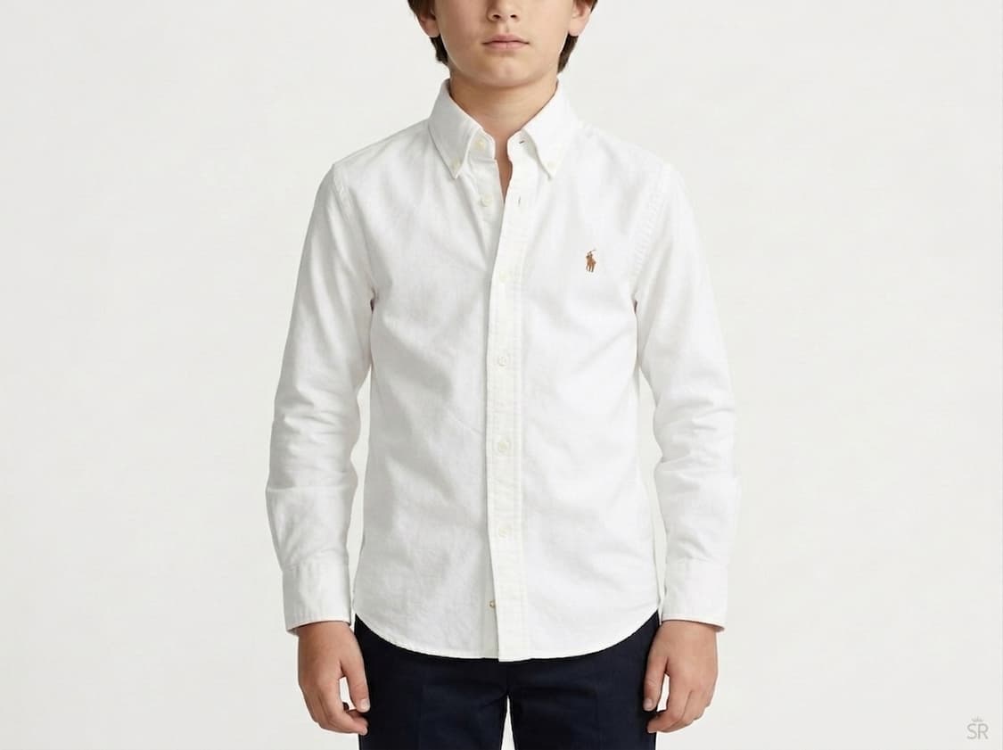 정품 폴로 키즈 QR신형 옥스포드 셔츠 화이트 7/130 상품이미지1