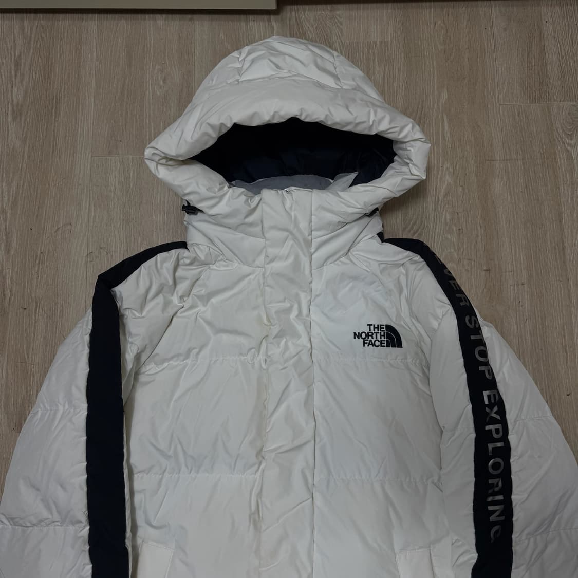 노스페이스 아틀레틱 로고 후드 롱패딩 M/95  상품이미지2