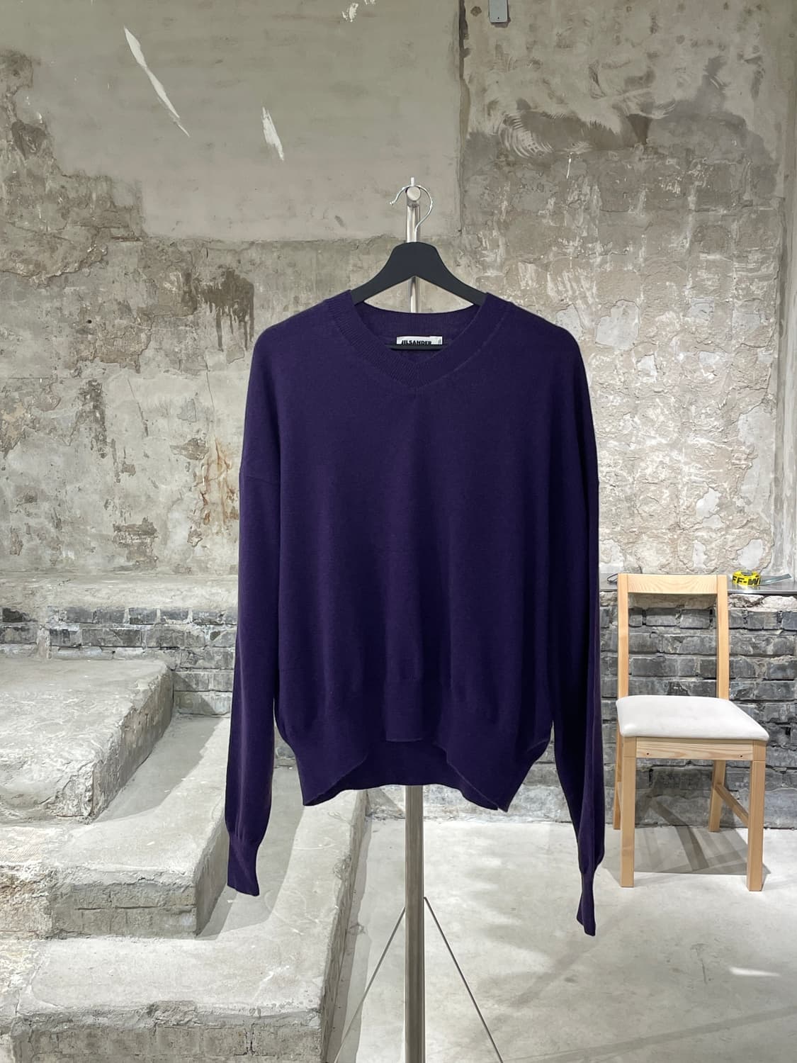 질샌더 퍼플 베이직 캐시미어 니트 상품이미지1