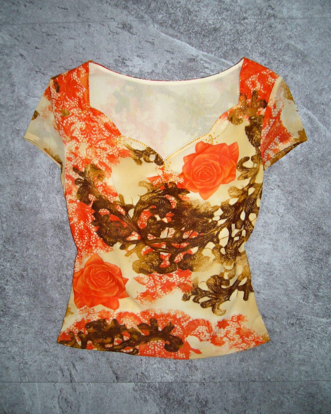 Orange Flower Top 상품이미지1