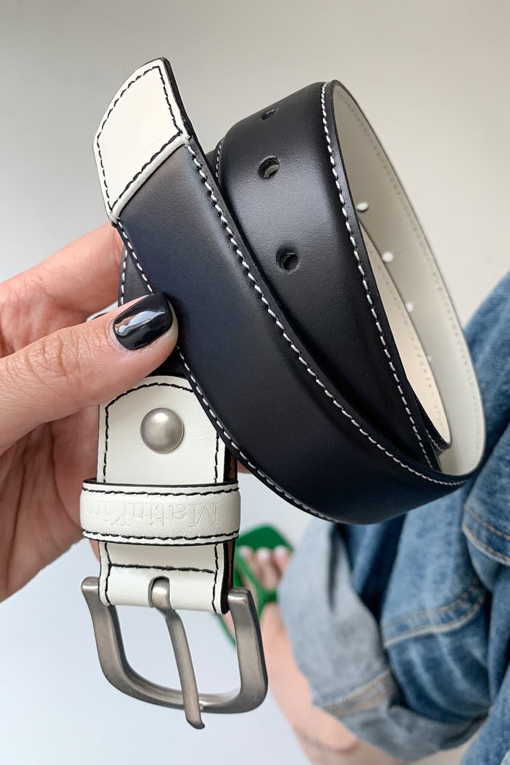 마뗑킴 블랙 화이트 벨트 상품이미지1