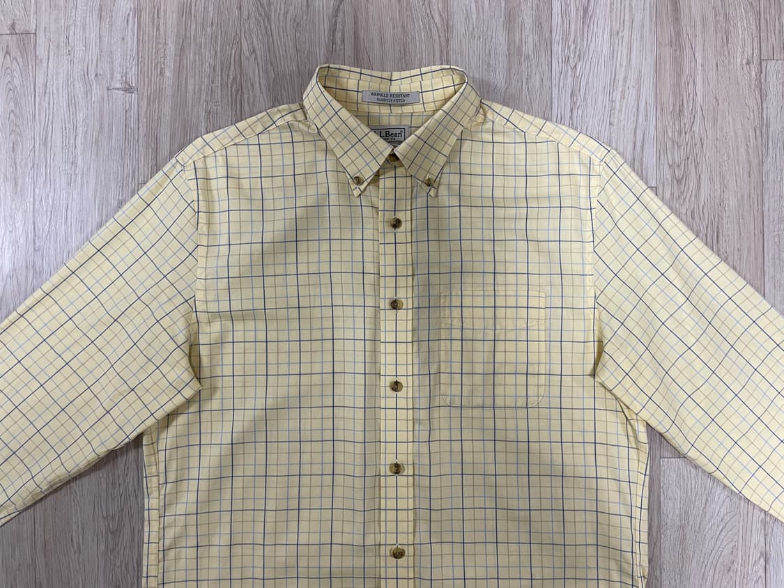 100) 엘엘빈 파스텔 옐로우 윈도우체크 셔츠 상품이미지4