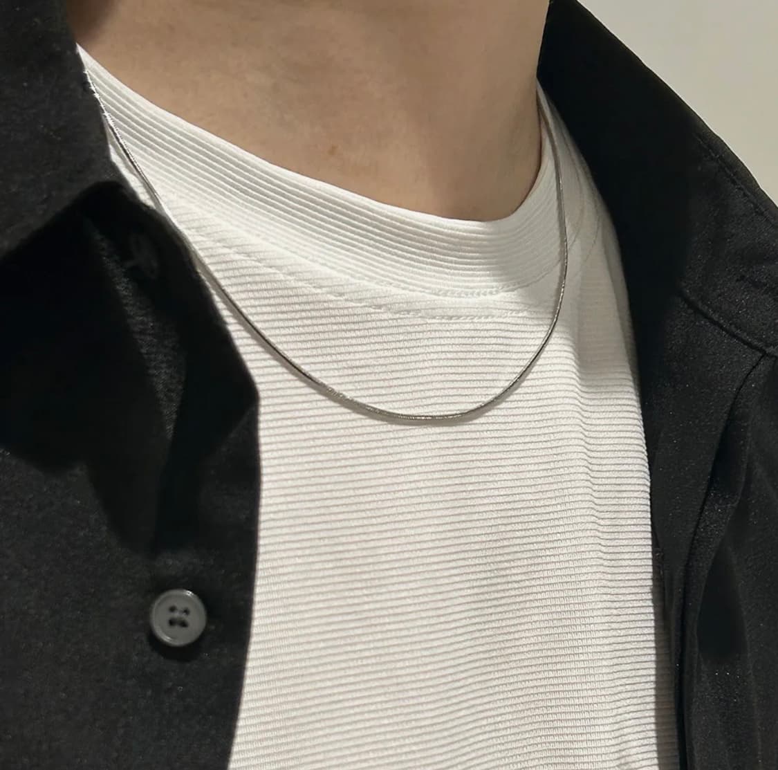 1mm 실버스네이크 체인목걸이 50cm 새상품 상품이미지2