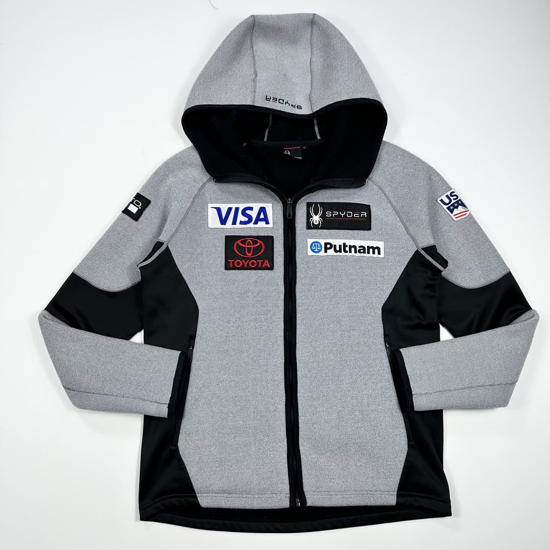 스파이더 US 스키 팀 후드집업 그레이 블랙 L 상품이미지1