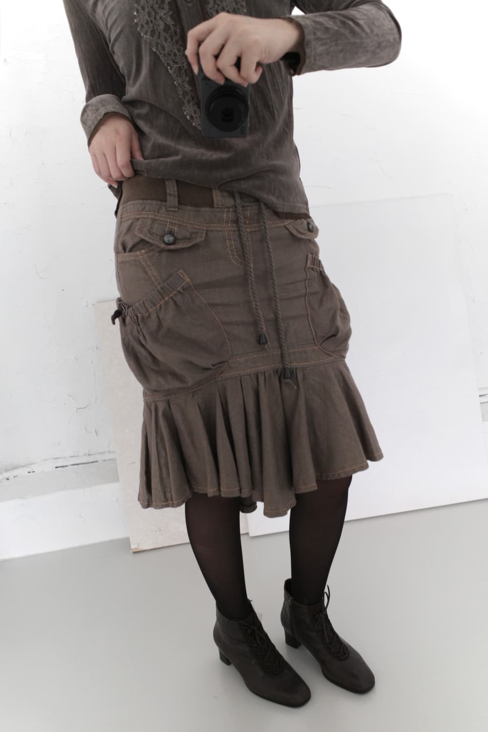lace velvet polo sleeve 상품이미지7