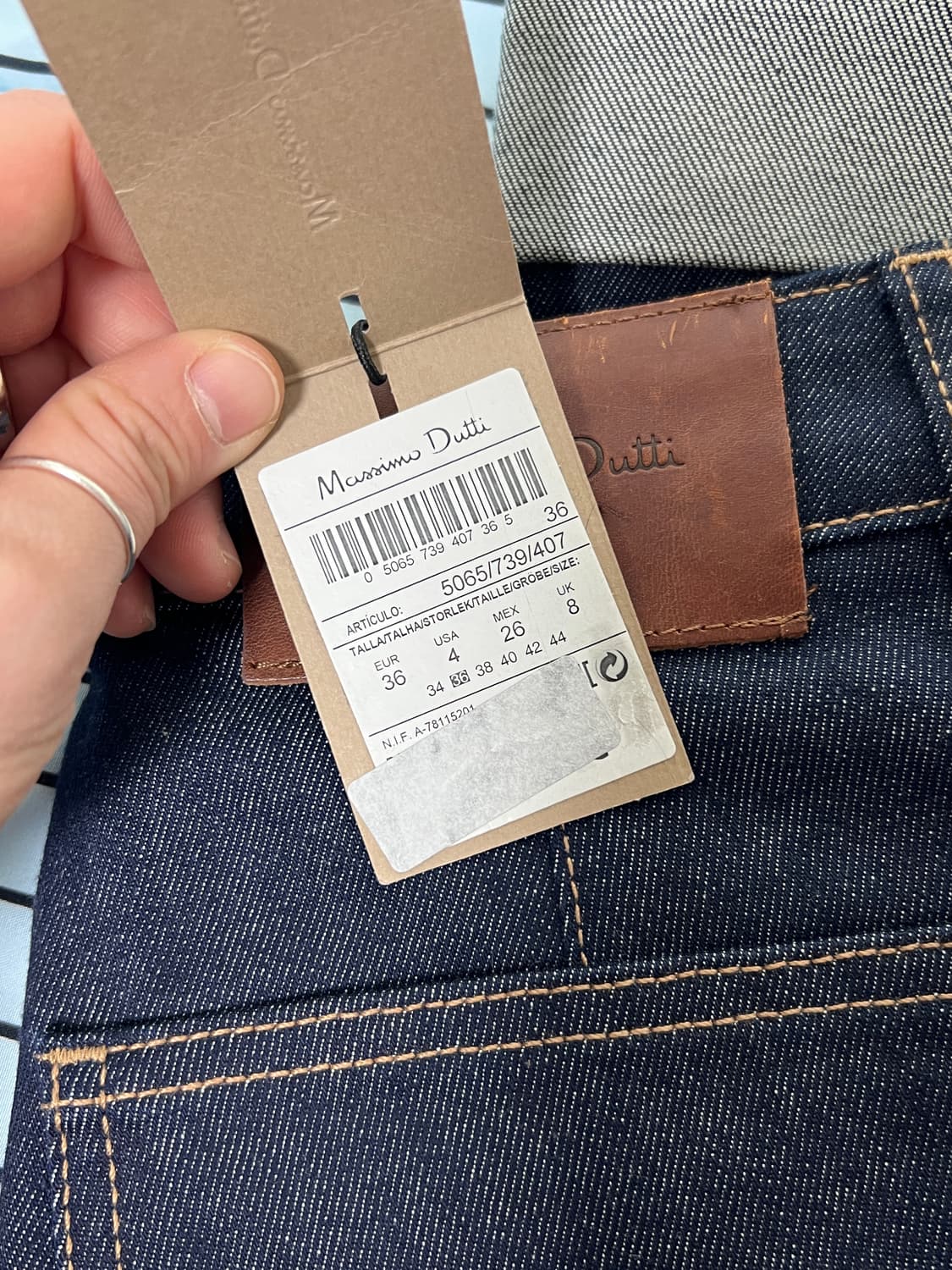 [새상품/택포] 마시모두띠 생지 와이드 데님 (턴업 디테일, 하이웨이스트 상품이미지3