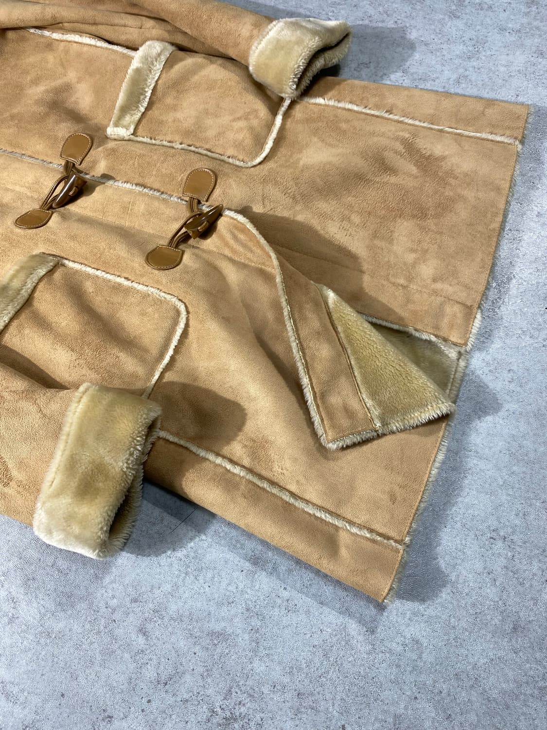 [90-95] 90-00s VELARDI 시어링 후드 더플코트 상품이미지3