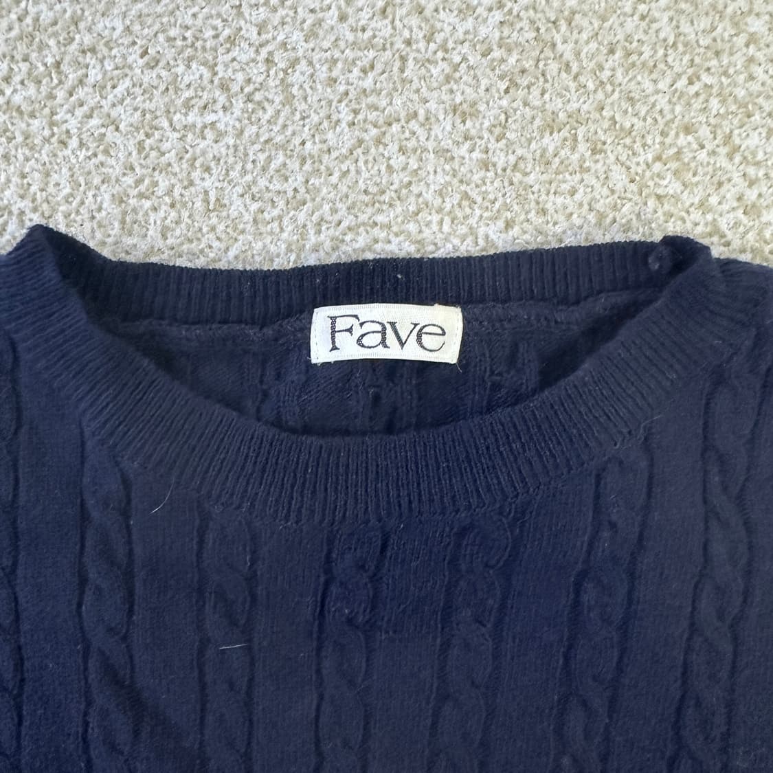 실측확인 fave 반팔 꽈배기 니트 0320D 상품이미지2