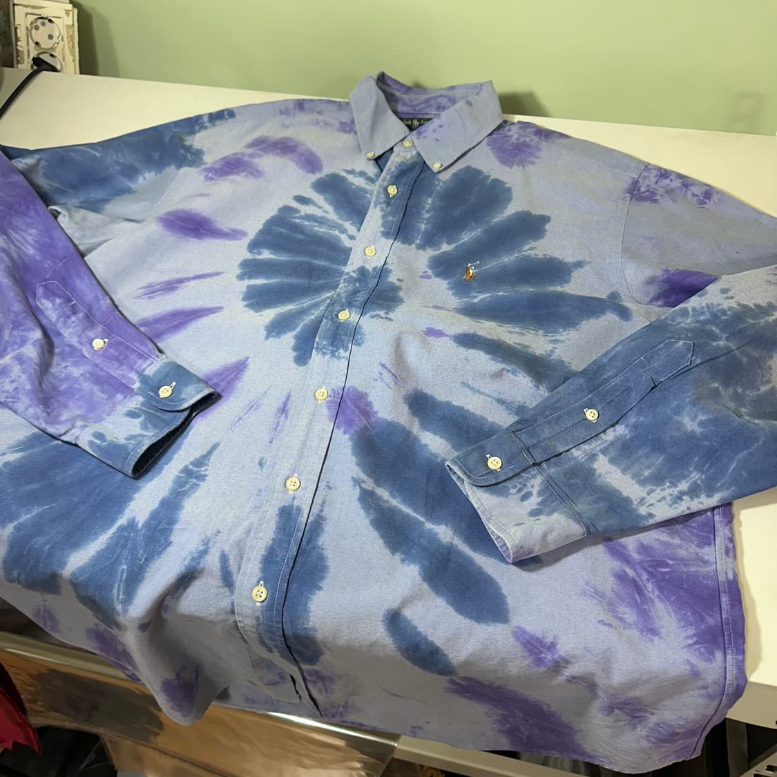 XL-2XL 폴로 랄프로렌 오버핏 타이다이 블리치 옥스퍼드셔츠 상품이미지2