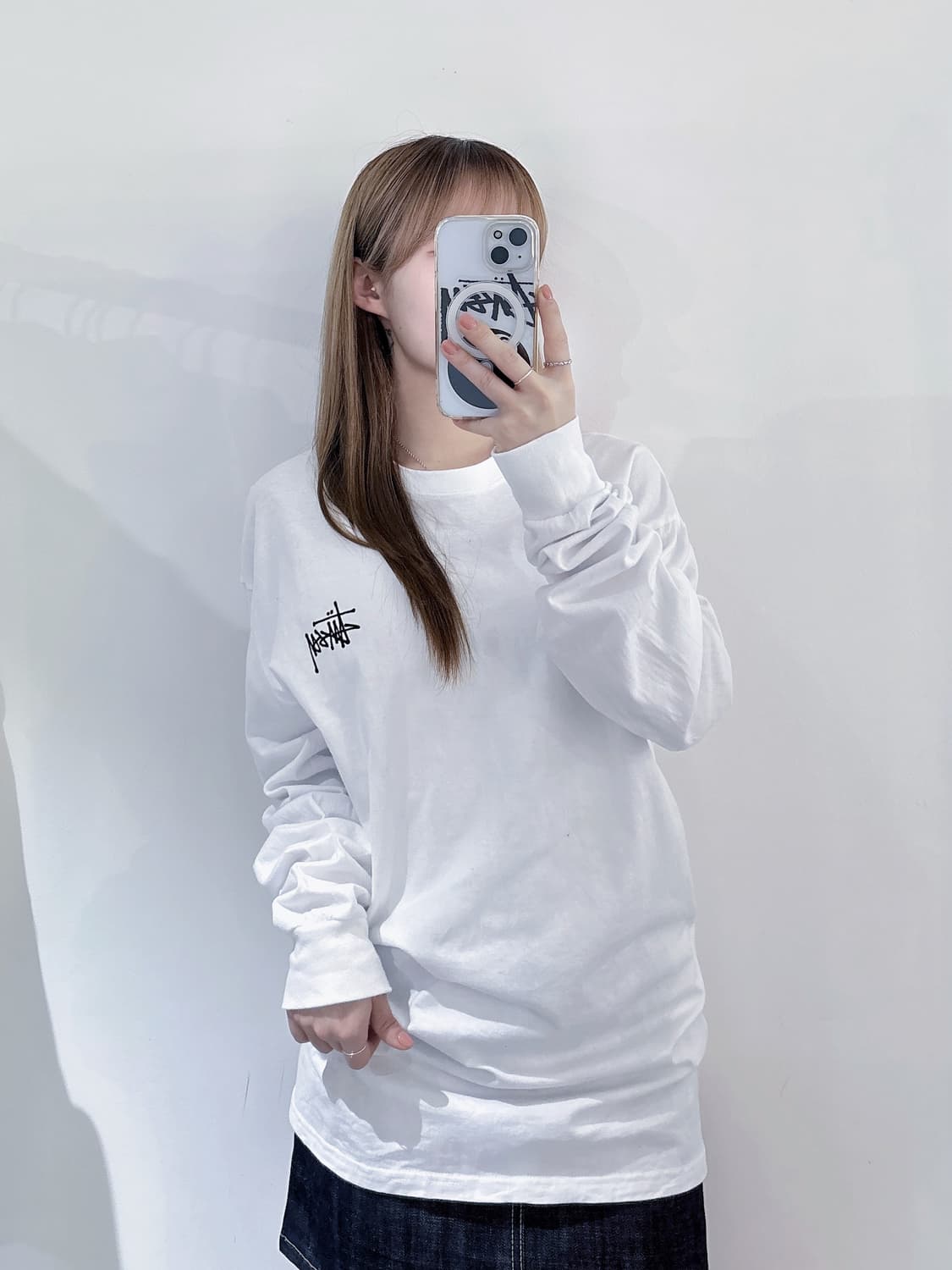 스투시 화이트 베이직 롱슬리브 상품이미지2