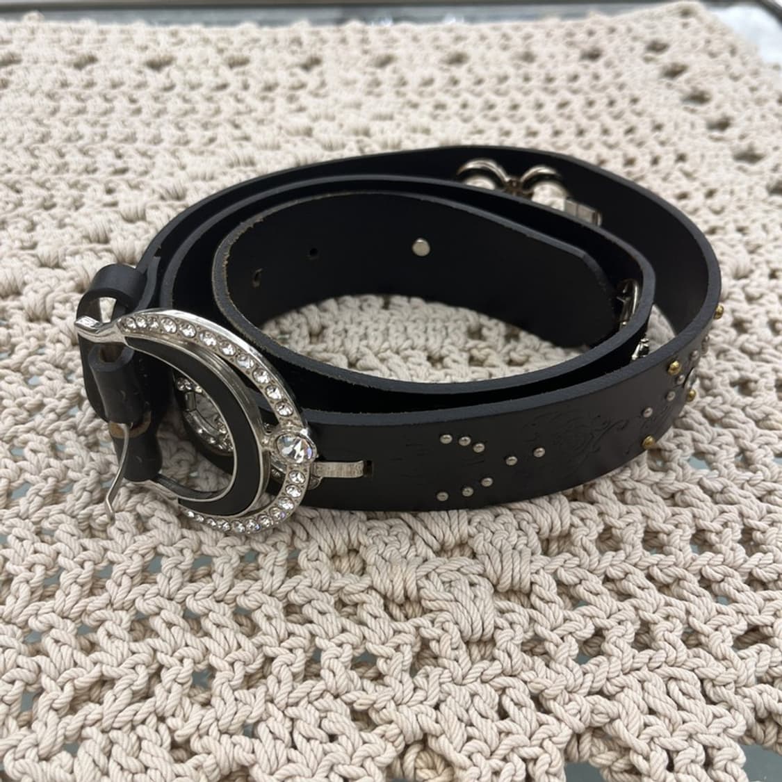 빈티지 웨스턴 락시크 펑크 큐빅 스터드 벨트 C10449 상품이미지3