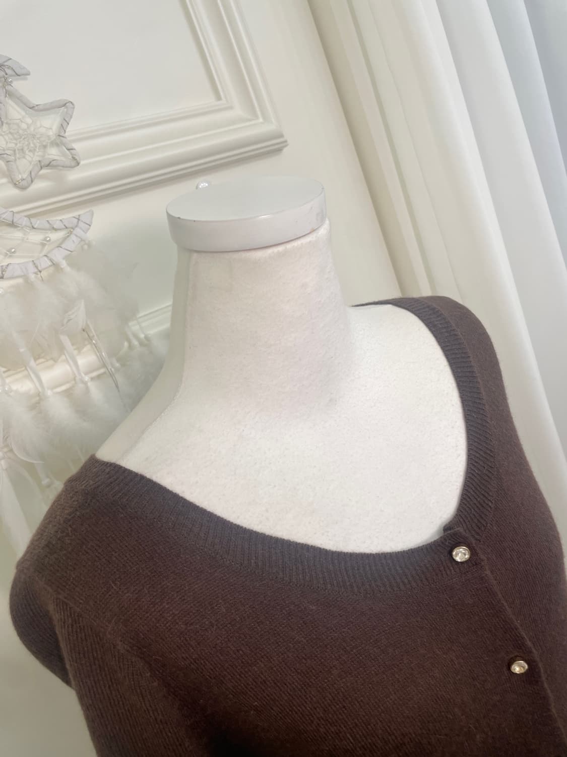 chocobrown crystal button basic cardigan 상품이미지7