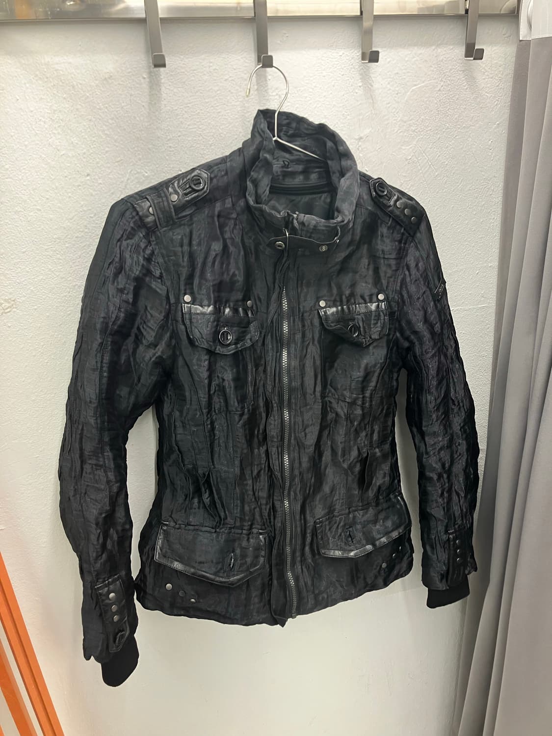 디젤 매쉬 레더 누빔자켓 상품이미지1