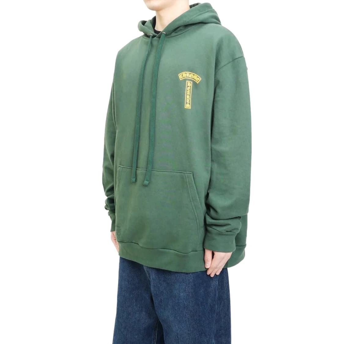 L / 크롬하츠 USA 스크립토 로고 후드 그린 티셔츠 상품이미지9