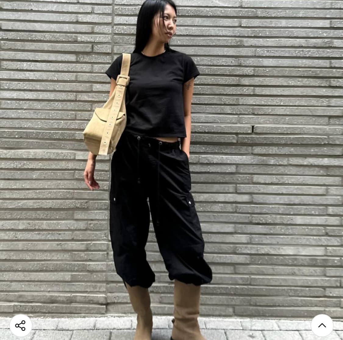 다이닛 카고 팬츠 블랙 상품이미지2