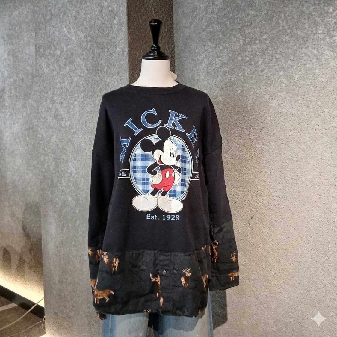 [oldpark] 미키 셔츠 믹스 리워크 맨투맨 상품이미지1