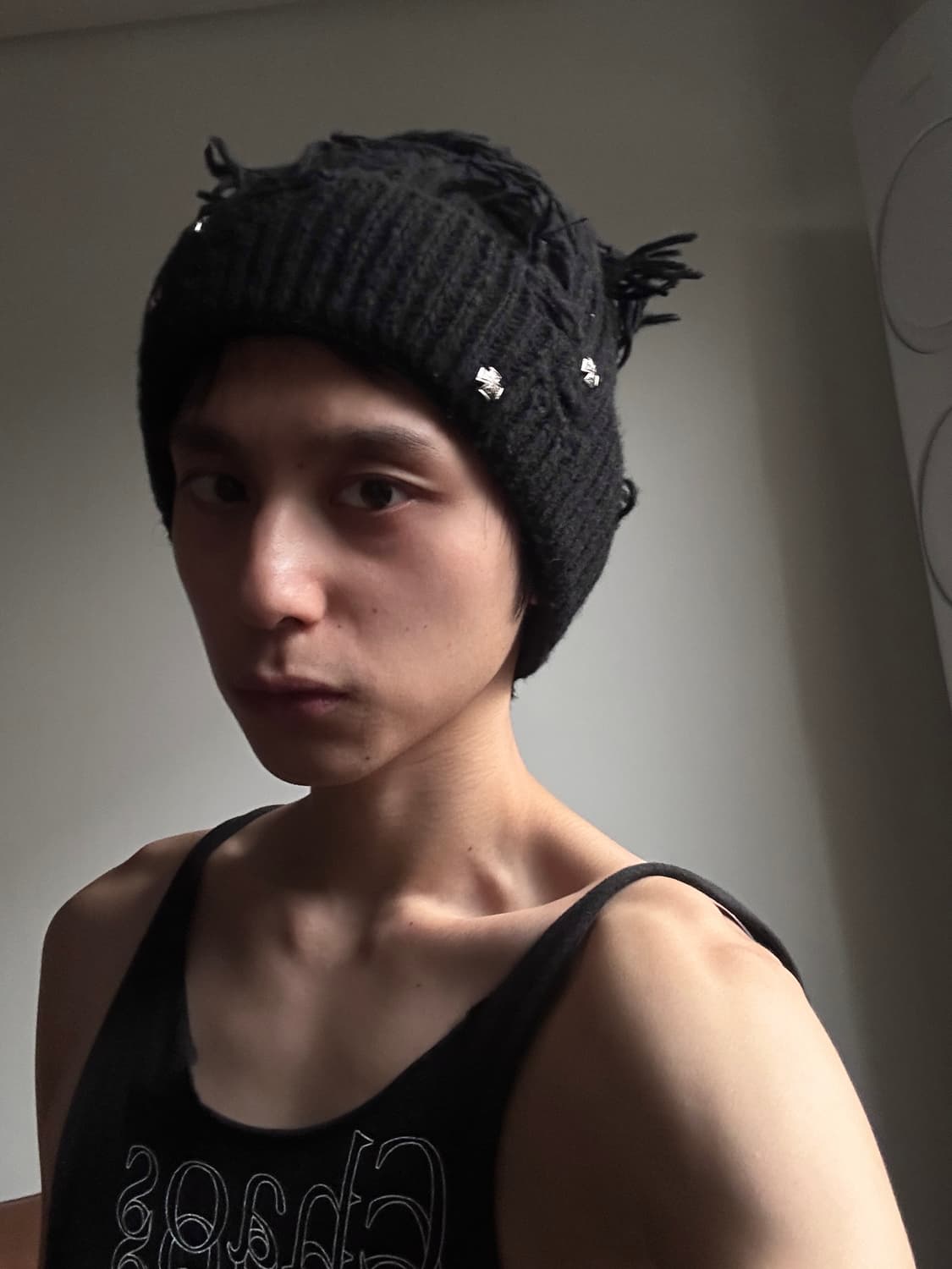 비즈 그런지 비니 Black 상품이미지5