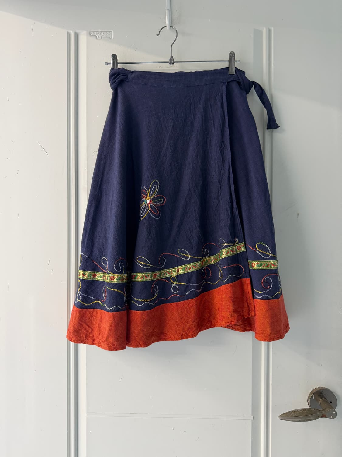 일본빈티지 모리 히피 자수 랩스커트  상품이미지1