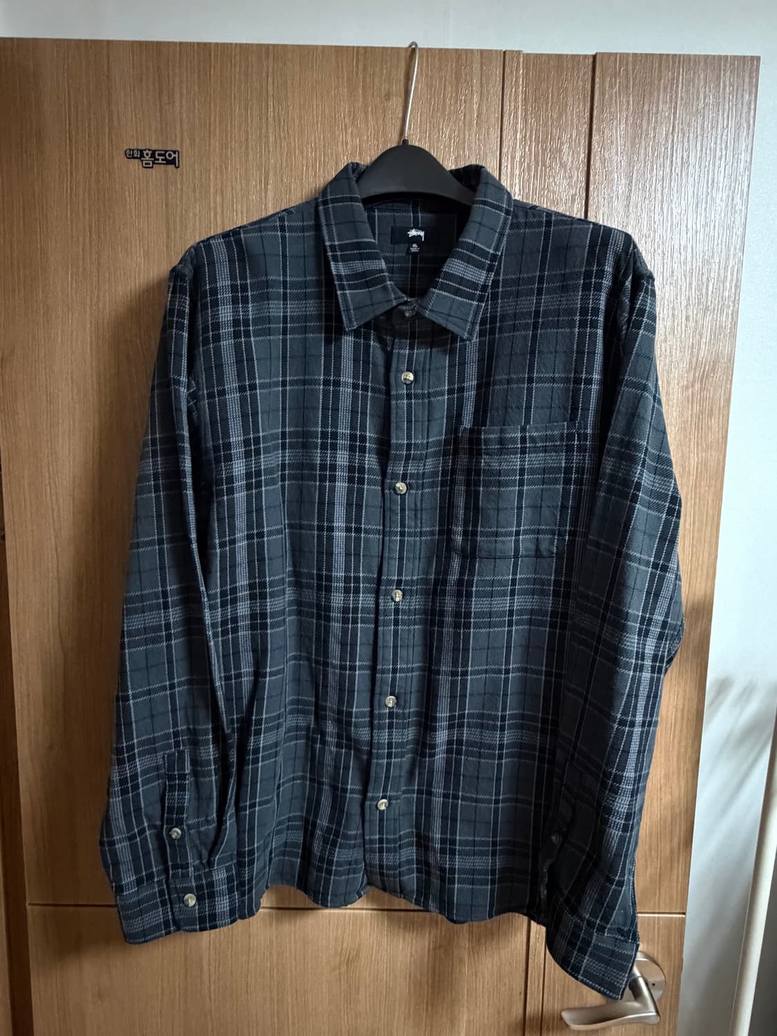 [XL] 스투시 스톤 플레이드 셔츠 블랙 상품이미지2