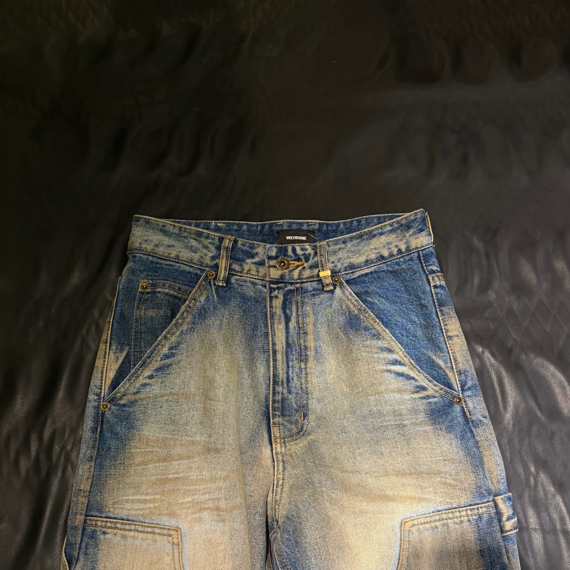 웰던 빈티지 워싱 패치워크 데님 팬츠 상품이미지3