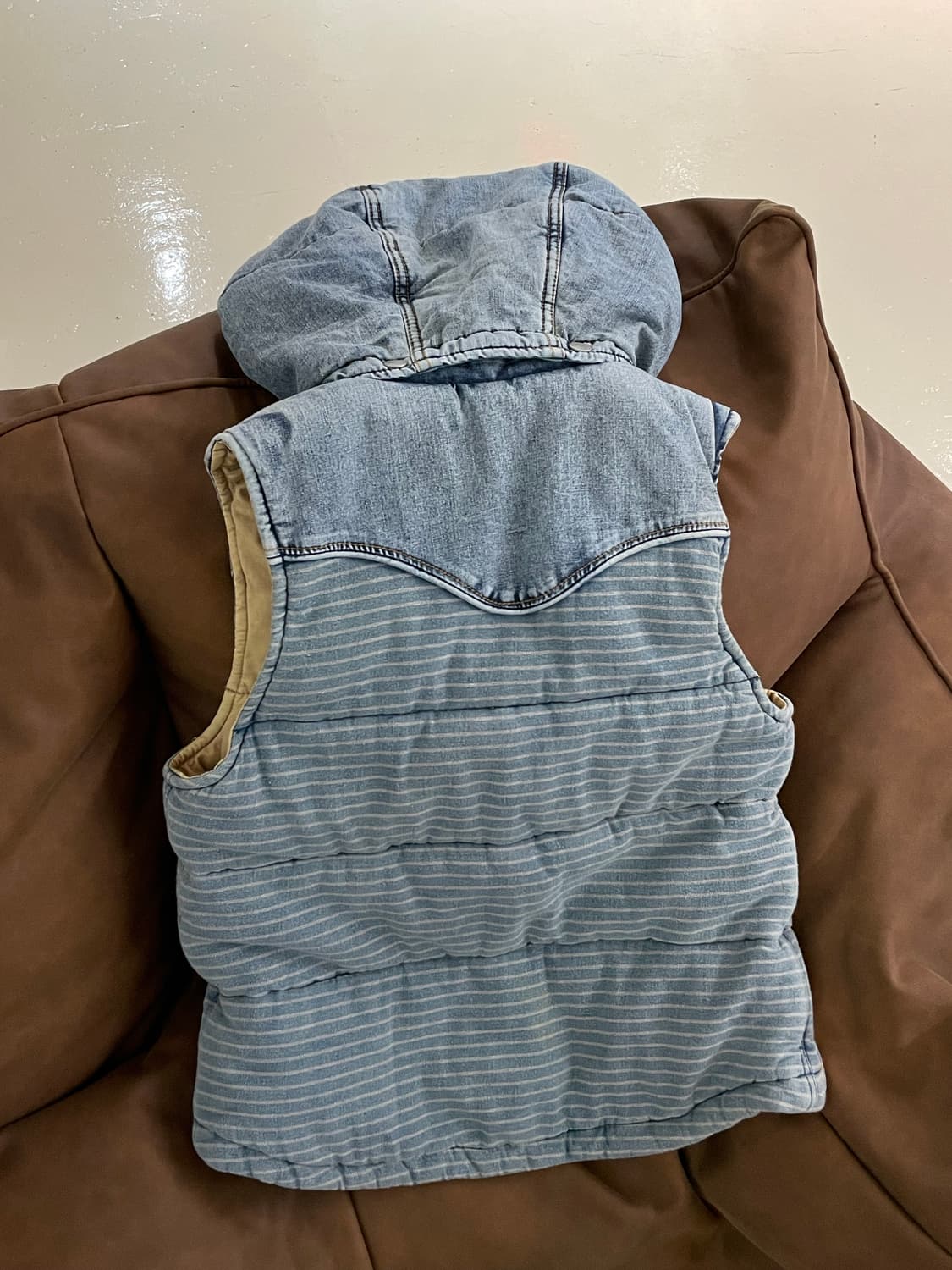 CubeSugar Japan 데님 패딩 베스트 상품이미지6