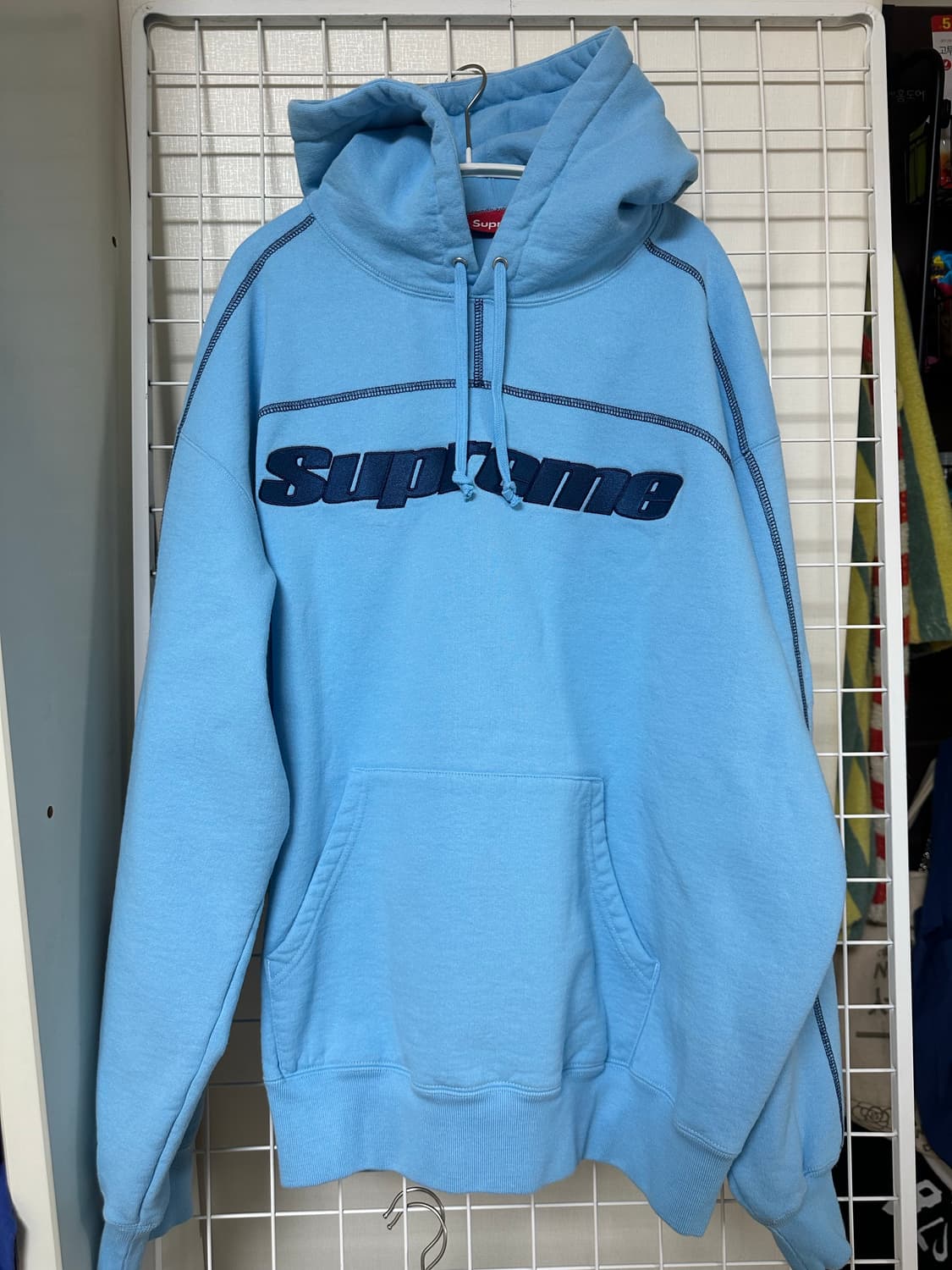 Supreme 오버로크 후드 스웻셔츠 L 새상품 상품이미지3