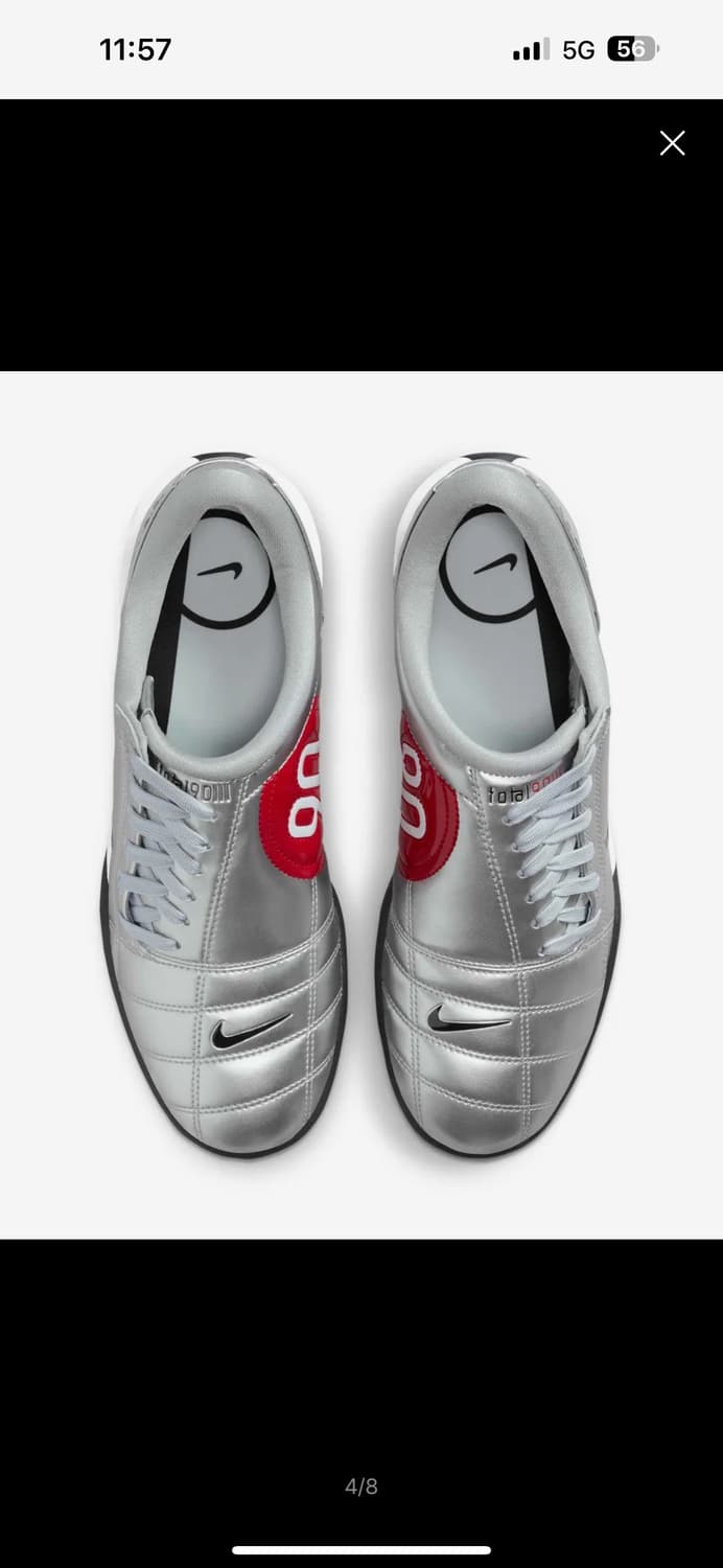 1회 착)나이키 토탈90 유니버시티레드 메탈릭 실버 250 상품이미지2