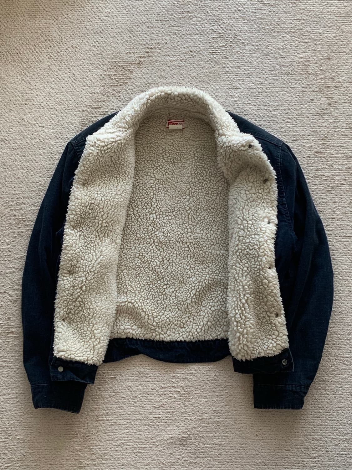 70s 리바이스 70605-1517 쉐르파 코듀로이 트러커 자켓 네이비 상품이미지4