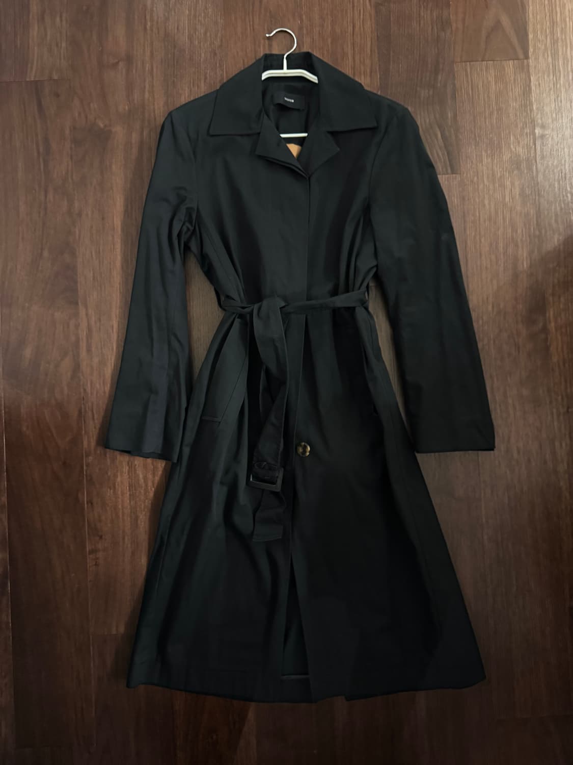 SYSTEM 시스템 블랙 트렌치코트 상품이미지1