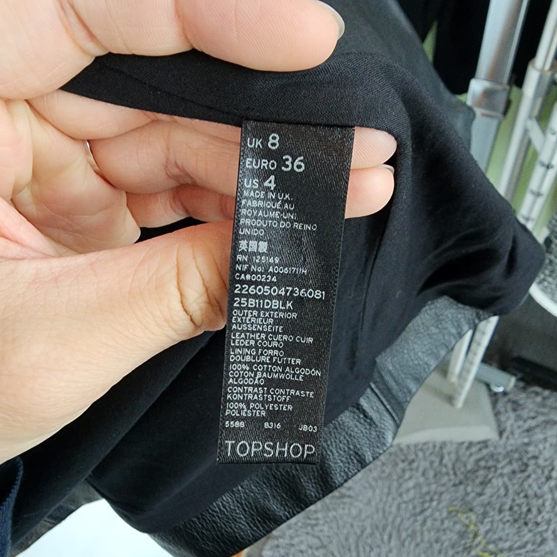 TOPsHOP 블랙 소가죽 라이더 자켓 상품이미지5