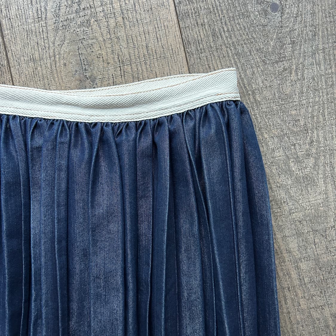 Stitch Pleats Denim Skirt 상품이미지2